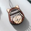 Kalimba thumb piano 8 teclas mini kalimba cat finger piano adequado para presente com lindo pingente