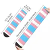 Calzini da uomo Cool Transgender Pride Flag Print Merchandise Primavera Autunno Inverno Caldo Lungo Traspirante Regalo per donna Uomo