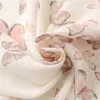 Scarves Pink Fresh Cotton And Feel Scarf Women's Colored Butterfly Gold Powder Decorative Handmade Tassel Shawl