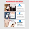 Printers Portable 80mm Thermal Label Printer BT Label Maker Sticker Machine with Rechargeable Battery Compatible with iOS Android