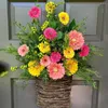 Decorative Flowers Create Atmospheres Eco-friendly Chrysanthemum Hanger Basket Flowerpot Garland Pography Prop