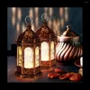 Bougeoirs Mini Ramadan Moubarak Lanterne LED Eid Moon Star Lights Style Marocain Suspendu