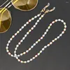 Pendentif colliers YASTYT 2023 à la mode perle d'eau douce bohème arc-en-ciel perle collier masquage chaîne pour femmes bijoux