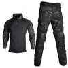 Set da caccia Tuta tattica Tuta da allenamento uniforme militare Campeggio Camouflage Abbigliamento da caccia Camicie Pantaloni militari Set di paintball con cuscinetti 8XL 230530