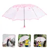 Umbrellas Transparent Folding Umbrella Sun Protection Travel Clear Outdoor Raining Day Sunny Foldable