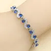 Linkarmbanden Zwart Blue Wit Zirkonia Dubai Bracelet For Women Wedding Sieraden Verjaardagscadeau