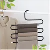 Hangers Racks Stainless Steel Mti Functional Magic Space Saving Clothing For Closet Organizers Jeans Scarf Trouser Tie Towel Drop Dha3V