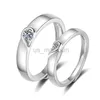 Band Rings New Silver Plated Couple Ring For Lovers Forever Endless Love Heart Zircon Ring Adjustable Open Ring Wedding Engagement Jewelry J230531