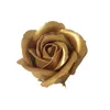 Sztuczne kwiatowe zieleń 50pcs sztuczne kwiaty złote /srebrne róże fałszywe głowice kwiatowe fors ślub Walentynki Prezent Bukiet wystrój domu Kwiaty 230530
