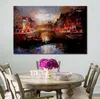 Amsterdam Canvas Art Handmade Willem Haenraets Painting Impressionist Landscape Artwork for Home Wall Decor