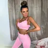 Women's Two Piece Pants Vamos Todos 2021 Summer Girl Ruffle Crop Tank Outfit Womens Loungewear 2 Piece Set Sexy Pajamas Fitness Leggings Tracksuits T230531