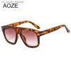 Aoze 2022 New Fashion Luxury Brand Square Tom Men Sunglasses Women Vintage негабаритные солнце