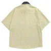 Casual shirts voor heren Japanse vintage streetwear paneel denim revershemd bloem borduurwerk mannen katoen zomer retro harajuku tees