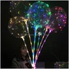 Party Decoration Led Bobo Balloon med 31,5 tum Stick String Light Christmas Halloween Bröllopsfödelsedagsballonger Drop Delivery Home Dhdov