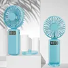 USB Large Air Volume Handheld ventilator USB opladen Digital Display Desktop Handheld Mini Electric Fans Summer Gift