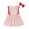 Girl's Dresses baby Valentine's Day Toddler Infant Kid Baby Girls Dress Cute Heart Print Ruffles Dresses For Girls Summer