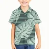 Camicie casual da uomo Modello a foglia di piantaggine tropicale Bambini Kid Boy Summer Fashion Camicia hawaiana Aloha da spiaggia a maniche corte con bottoni