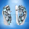 Кольца Band Rings Aquamarine Crystal Moissanite Ювелирные изделия набор свадебных свадебных обручальных кольцевых серьгов набор подарков Дня матери Джойс Пара Дамас J230531