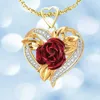 Pendant Necklaces Fashion income. heart-shaped rose necklace with pendant in the of your hand gift for beloved girl.