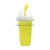 Other Drinkware Easy Diy Smoothie Cup With St Magic Pinch Maker Travel Camp Portable Sile Sand Ice Cream Slush Drop Delivery Home Ga Dhgkf