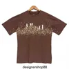 2023fw Haute Qualité Designer Hommes T-shirts Graffiti Lettre Speckle Imprimer Lâche Col Rond À Manches Courtes T-shirt