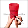 Wine Glasses Reusable Sile Portable Printed Outdoor Beer Drinking Cup For Travel Picnic Pool Cam Drop Delivery Home Garden Kitchen D Dhzqi