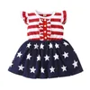 Girl Dresses Toddler Kids Girls 4th Of July Strap Star Stripe Independence Day Dress Smock For Baby Preschool Clothes