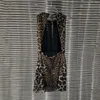 Casual Dresses Temperament And Elegance High Waist Slim Short For Women 2023 Leopard Print Sleeveless Backless Sexy Formal