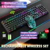 Combos 2.4G Kit clavier et souris sans fil Rétro-éclairage LED portable 104 Clavier 2400DPI Kit de joueur de souris pour ordinateur portable ordinateur de bureau