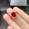 클러스터 링 진짜 925 여성 웨딩 밴드를위한 스털링 실버 루비 링 Anillos de Red Gemstone 약혼 보석