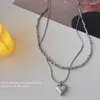 Collane con ciondolo Stella a quattro punte Collana girocollo a catena a doppio strato Clavicola Regalo di gioielli per la festa nuziale di Cosplay delle donne