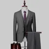 Blazers 2022 Toppkvalitet Mäns kostymer Threepiece Luxury Groom Wedding Suit For Best Men Slim Fit Fashion Boutique Formal Suit Men