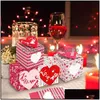 Outros suprimentos para festas festivas 12 pçs/conjunto Dia dos Namorados Abraço Kiss Me Pink Cookie Gift Box Threensional Cartoon Couple Gifts Drop Del Dhf6O