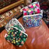 Bolsas de cosméticos, Mini bolsa Floral para mujer, bolsa de almacenamiento de lápiz labial, pequeño organizador de maquillaje, estuche de belleza de tela de algodón, monedero bonito para niña