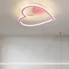 Ceiling Lights Modern Lamp For Bedroom Women Princess Heart Shape Dimmable Wedding Girl Room Pink Led Lamps Home