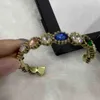 2023 New designer jewelry bracelet necklace ring Accessories open CLASP BRACELET b041 inlaid with color large diamond brass Bracelet