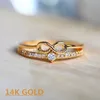 Band Rings Chic Bow Shape Finger Ring for Women Infinity Sign Cubic Zirconia Rings Fashion Finger Accessories Daily Party Jewelry J230531