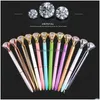 Ballpoint Pens Big Diamond Crystal School Office Promotion Gift Metal Gem 28 Colors Student Pen With Large Dh1260 Drop Delivery Busi Dhz2S