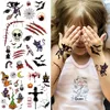 Tatuaggi tatuaggi temporanei di Halloween Black Halloween Tatuaggi temporanei per bambini Realistic Falling Spavenagnocchette di pipistrelli tatuaggi fai da te piccoli tatuaggi