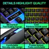 Combos Myszka klawiatury Zestaw Myszy przewodowej i klawiatury Rainbow Lotlight Gaming Komputer Wodoodporna klawiatura Odpowiednia laptop na komputery PC