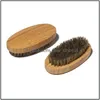 Brushes Boar Bristle Hair Beard Brush Hard Round Wood Handle Antistatic Comb Hairdressing Tool For Men Trim Drop Delivery Home Garde Dhsma