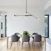 Ljuskronor geometrisk svart ljuskrona linje konst loft industriell minimalistisk lampa heminredning kök sovrum inomhus matsalsbelysning