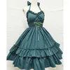 Casual jurken Classical Elegant Suspender Lolita Dress Vintage Soft Girl Mouwloze JSK Halter Neck Corset Ruffles Victoriaans