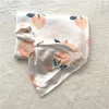 Newborn Infant Baby Swaddle Sleeping Cloth Peach Baby Muslin Blanket With Hat 2pcs/set