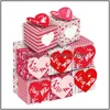 Outros suprimentos para festas festivas 12 pçs/conjunto Dia dos Namorados Abraço Kiss Me Pink Cookie Gift Box Threensional Cartoon Couple Gifts Drop Del Dhf6O