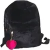 학교 가방 간단한 플러시 배낭 여자 십대 여자 대학 배낭을위한 겨울 스타일 데이 팩 여성 가방