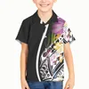 Camisas casuais masculinas Polinésia Tribal Pohnpei Totem Tattoo Prinha camisa havaiana praia de praia de manga curta Tops Tee Blouse Camisa Party Party