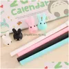 Stylos Gel Dessin Animé Lapin Étudiant Mignon Stylo D'écriture D'encre Bureau Noir Fournitures Scolaires Papeterie 0.38Mm Point Drop Delivery Business Indu Dhj0S