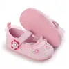 Primi camminatori Scarpe da bambino per bambina Fiore nato Suola in cotone Tinta unita Casual Tela Carino Principessa elegante