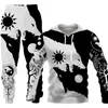 Män och kvinnor 3D -tryckt skog Wolf Style Casual Clothing Wolf Fashion Sweatshirt Hoodies and Trousers tränar Suit 0002